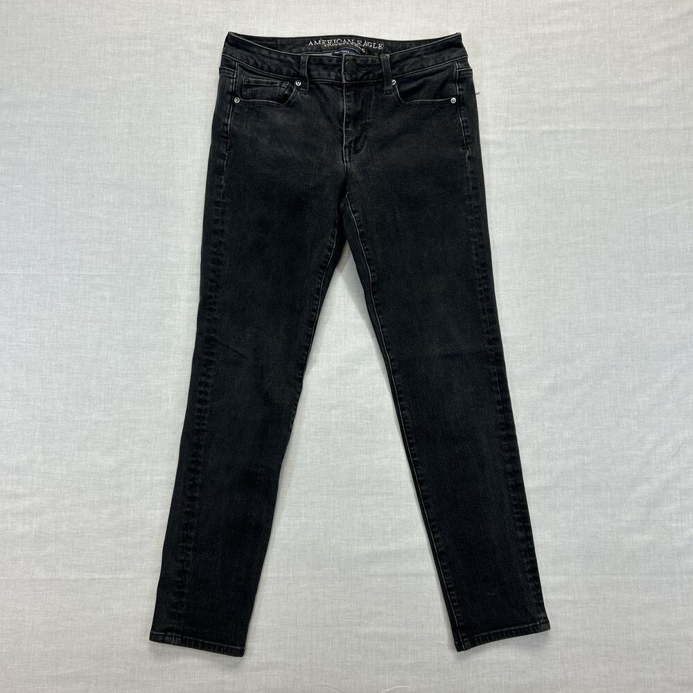 American Eagle 360 Super Stretch Skinny Jeans Women's 4 Short AEO Denim Black 4S